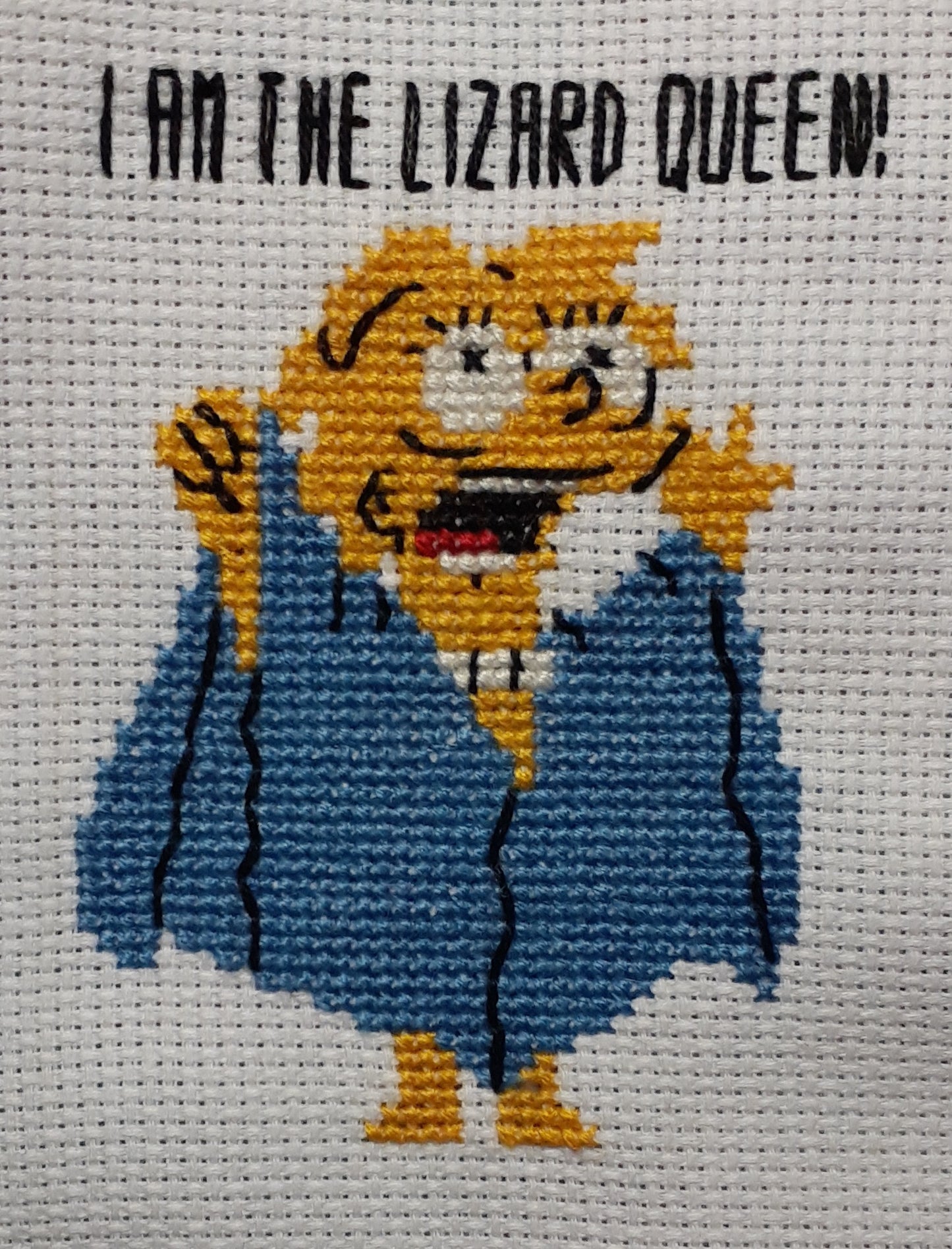 I Am The Lizard Queen cross stitch pattern