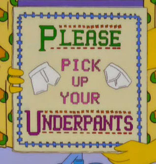 Please Pick Up Your Underpants Cross Stitch Pattern