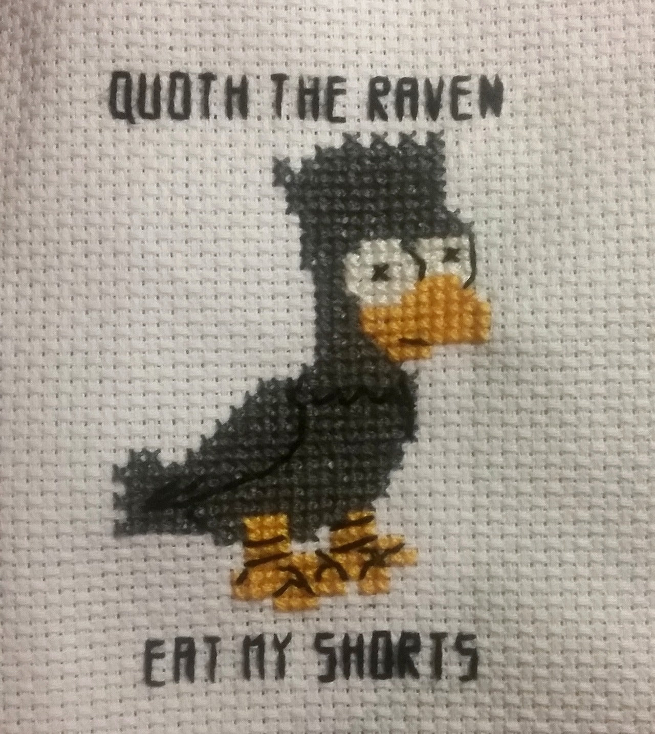 Bart the Raven cross stitch pattern